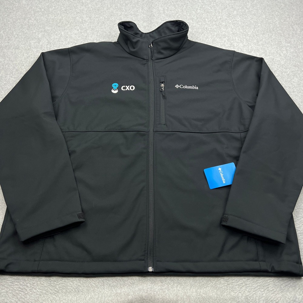 NEW Columbia Ascender Softshell Jacket Mens 3X Black Full Zip Water Resistant